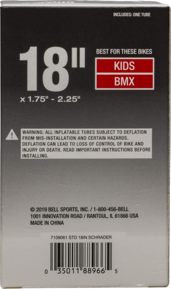 Timbre estándar con tubo interior para bicicleta 18 x 175-225 pulgadas
