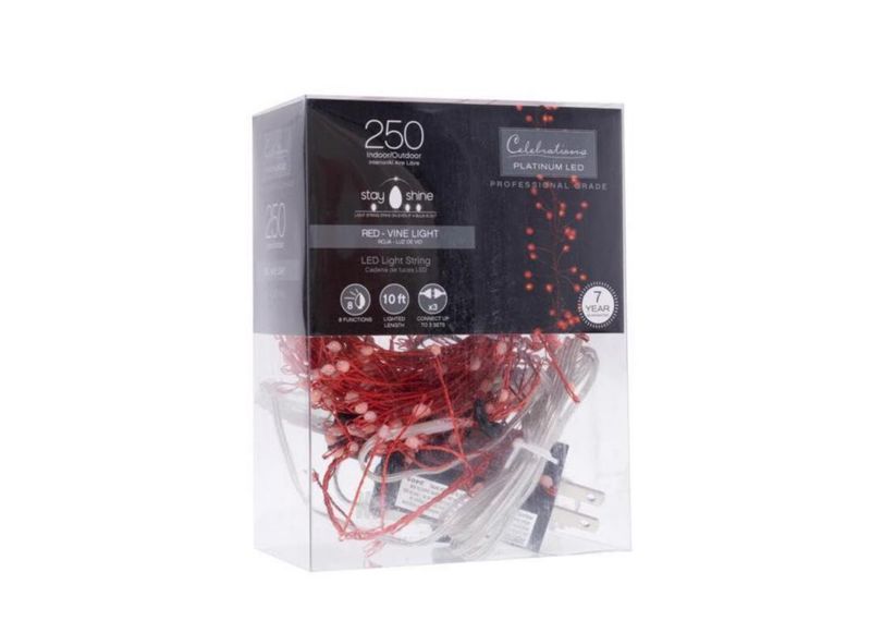 String Light Celebrations CLSTR LED 250 bombillas rojas de 45 m