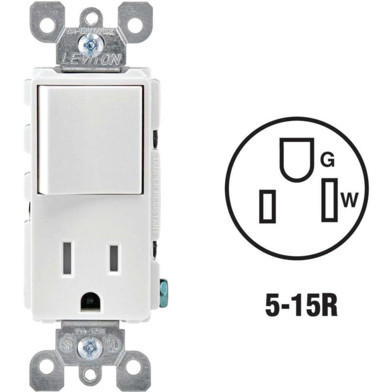 Enchufe Leviton Decora 15 A 125 V color blanco