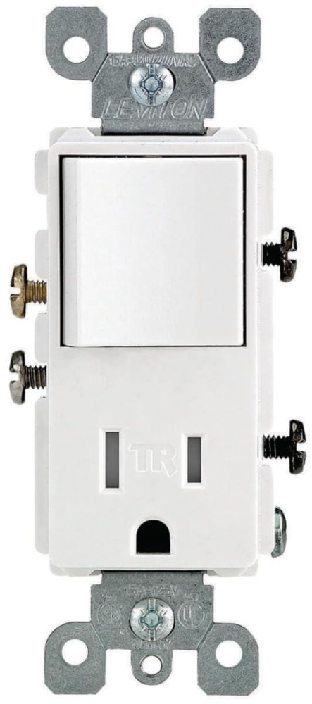 Enchufe Leviton Decora 15 A 125 V color blanco