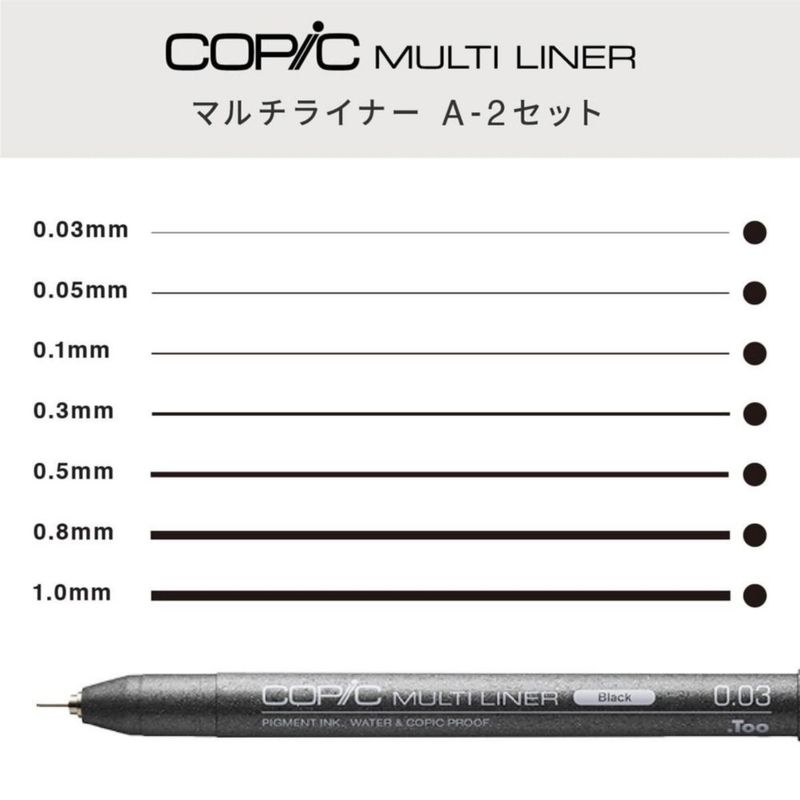 Set de Plumas de Entintado Copic MLA2 A-2 Negro