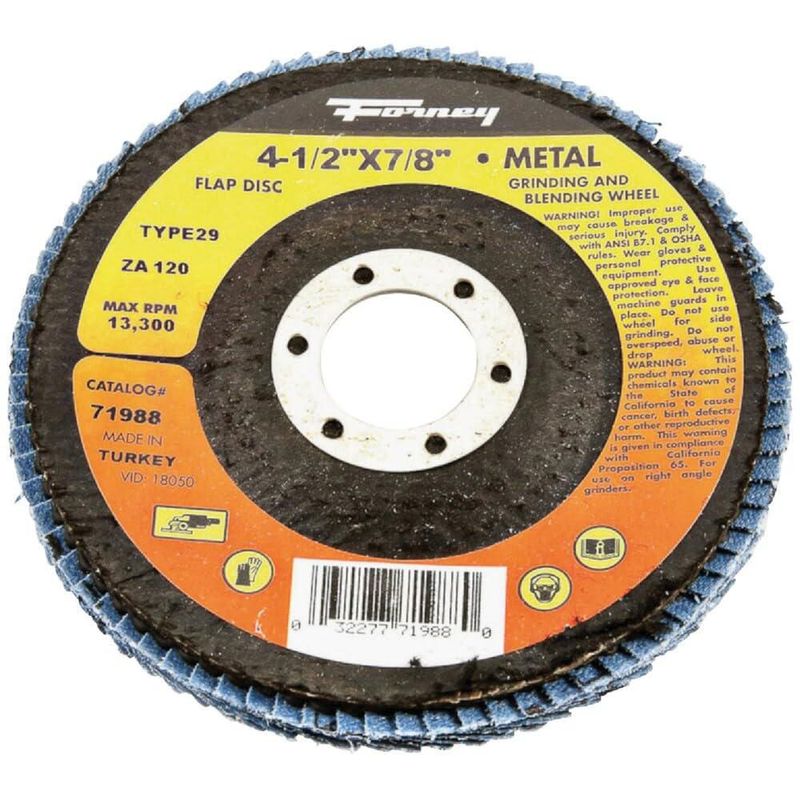 Disco de Flap Forney 11 cm 80 grano armazón 7/8 "