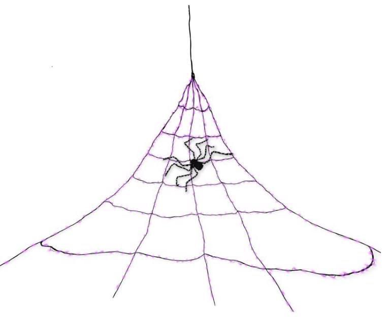 Cadena de luces LED para celebraciones con forma de araña naranja y púrpura de 16 pies