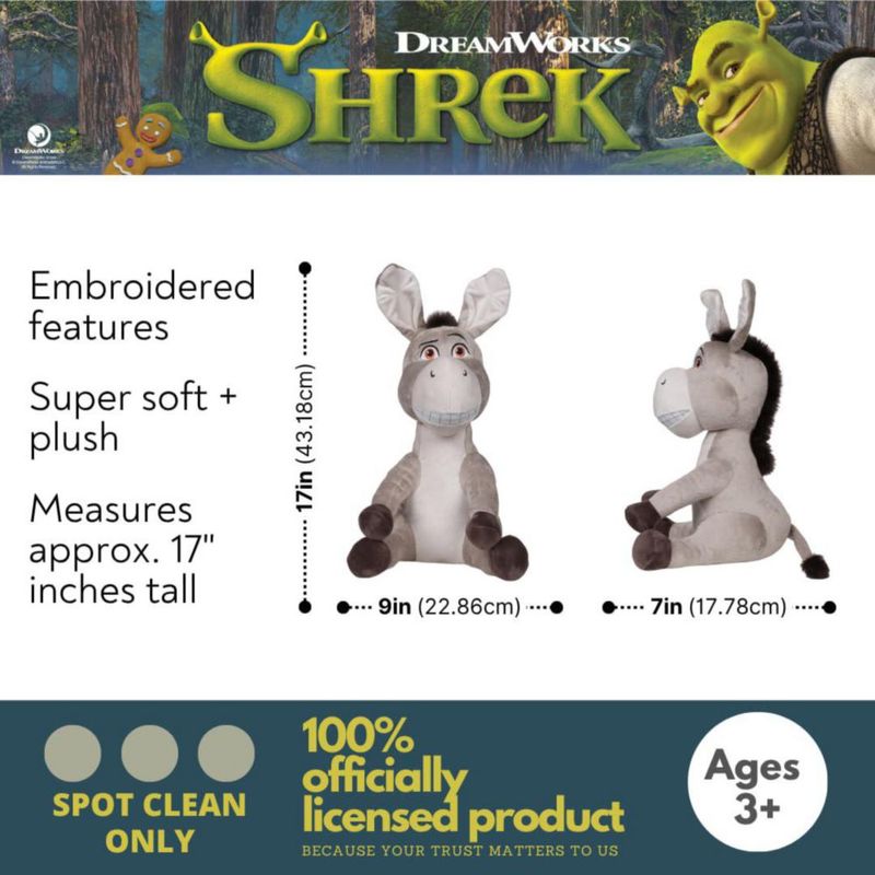Almohada de peluche Franco Shrek Donkey 43x23x18 cm