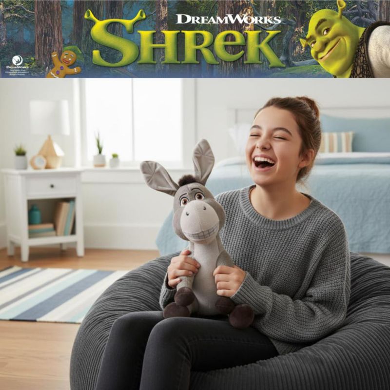 Almohada de peluche Franco Shrek Donkey 43x23x18 cm