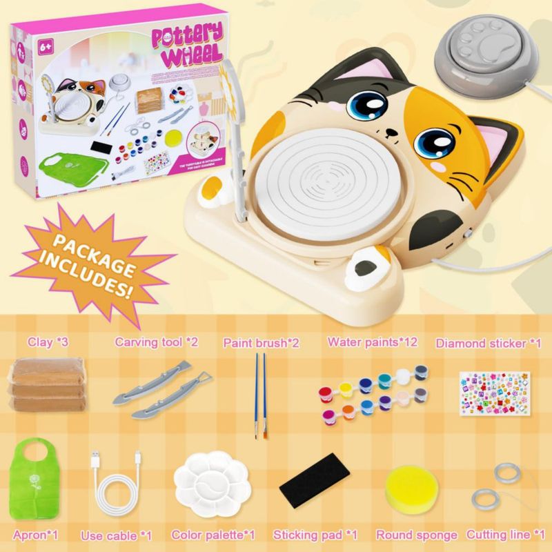 Torno de cerámica Insnug para niños – Kit de arte y manualidades (3 unidades)