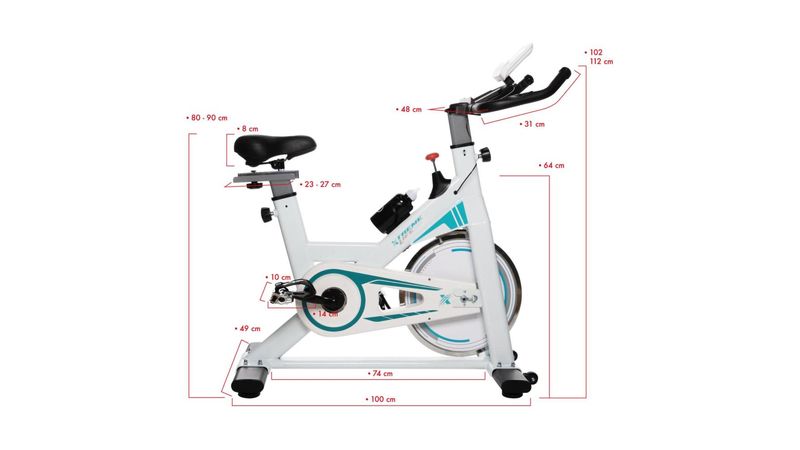 Bicicleta Spinning Fija 20 Kilos Profesional Cardio Indoor Blanco