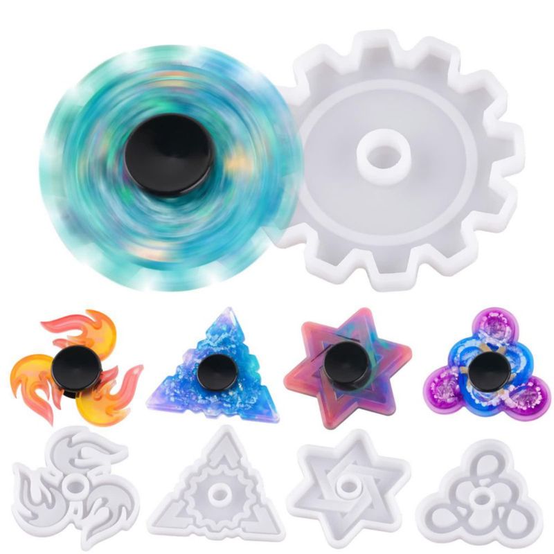Kit de Moldes de Silicona NiArt para Fidget Spinner – 5 Moldes + 10 Rodamientos