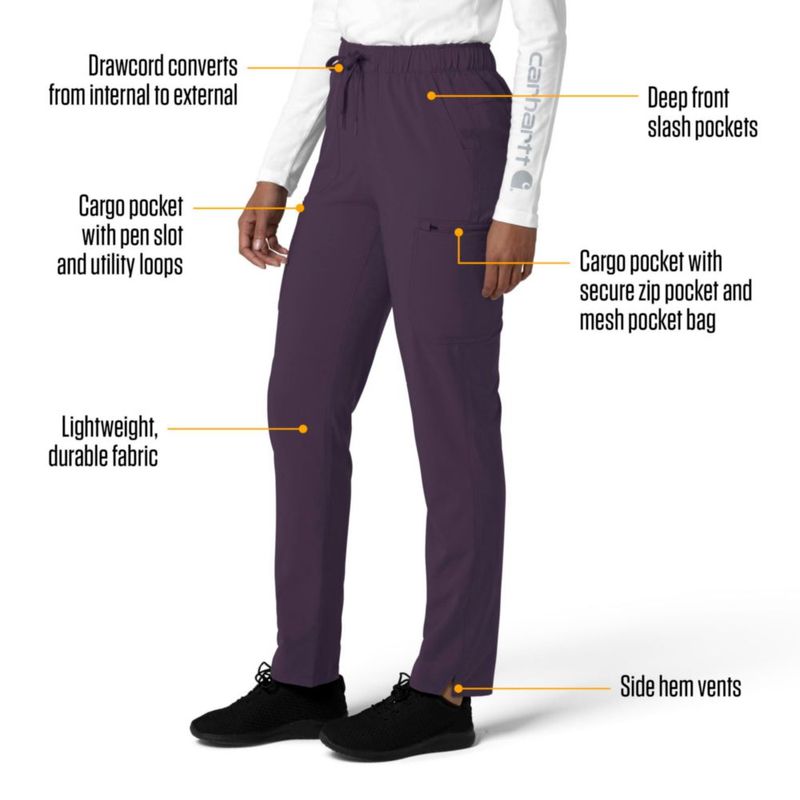 Pantalón Cargo de Scrubs para Mujer Carhartt Negro Ciruela