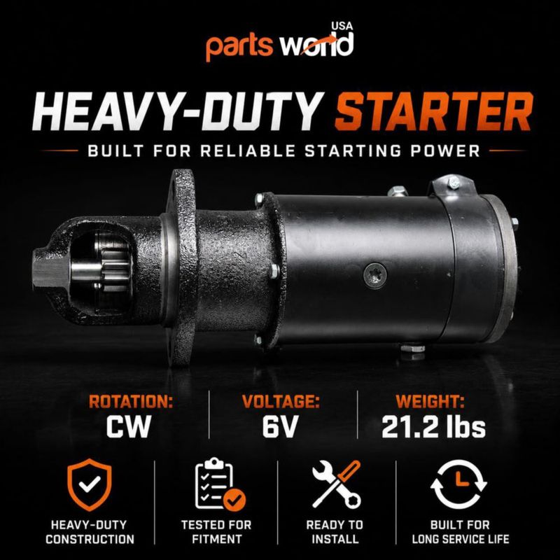 Motor de arranque 6V Massey Ferguson TO-20 - Starter parts world USA