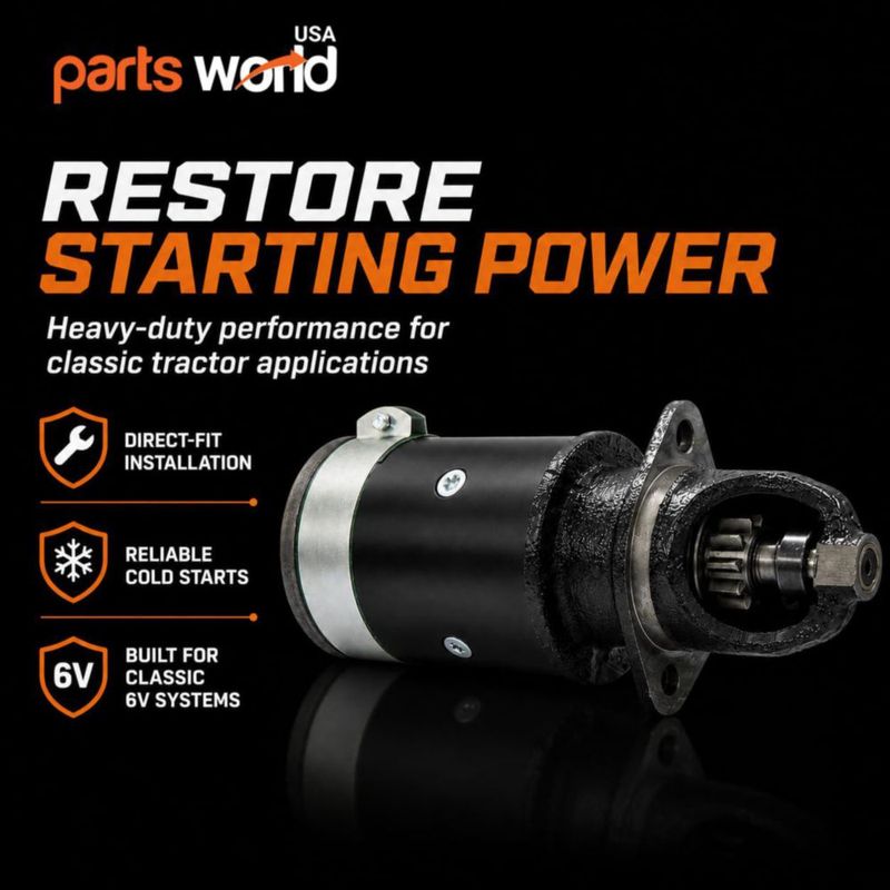 Motor de arranque 6V Massey Ferguson TO-20 - Starter parts world USA