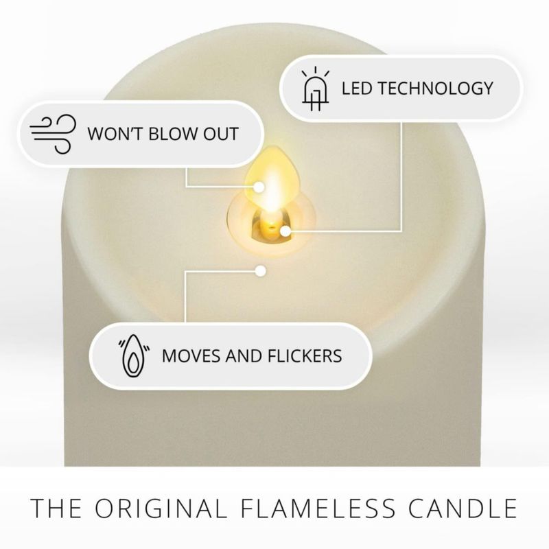 Vela LED Luminara Pearl Ivory 8 cm con flama móvil