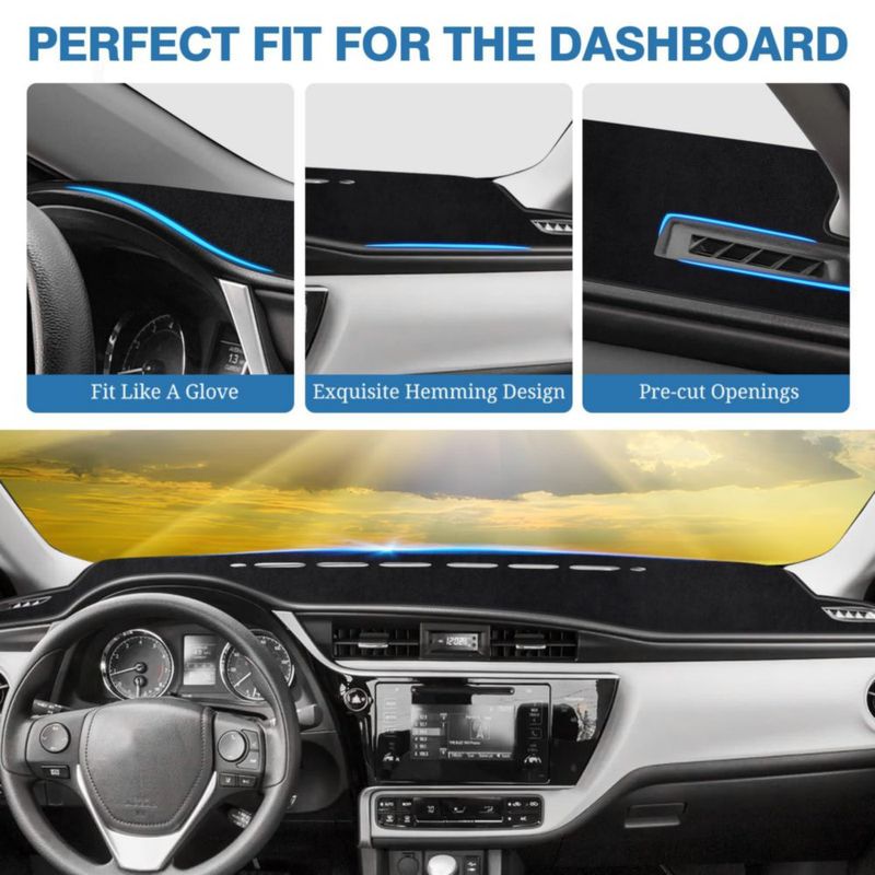 Cubierta de tablero FIILINES para Toyota Corolla 2014-2018 negro