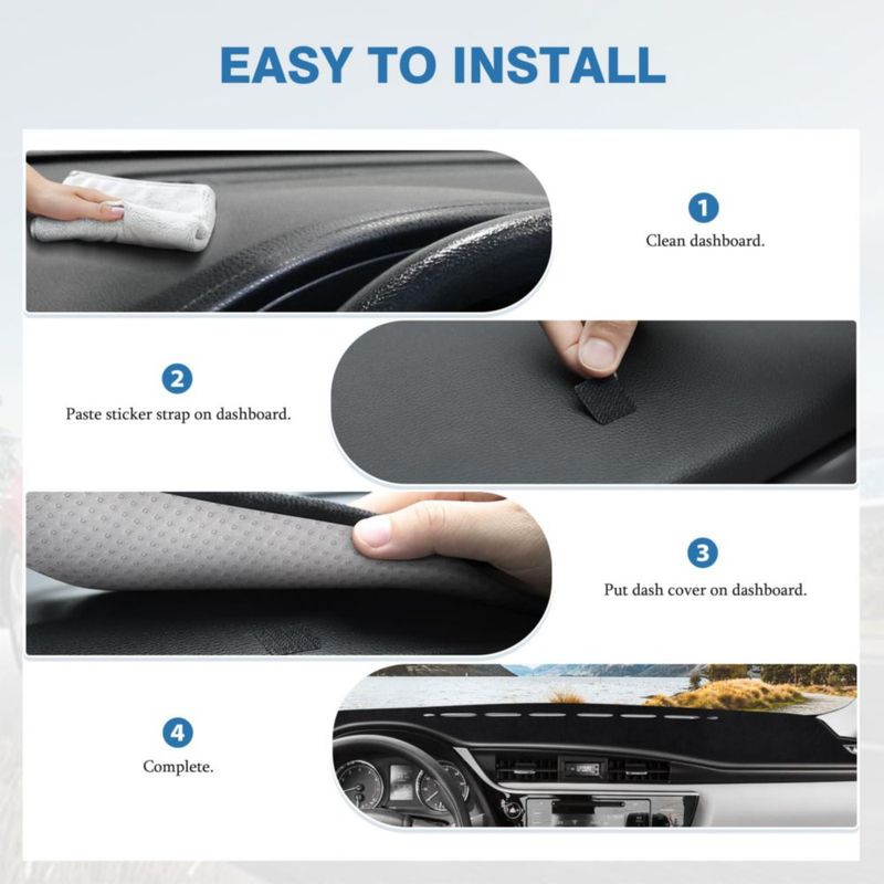 Cubierta de tablero FIILINES para Toyota Corolla 2014-2018 negro