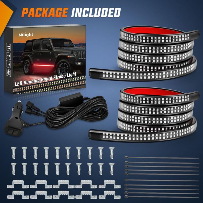 Tira de luz LED Nilight 178 cm Rojo (2 unidades)