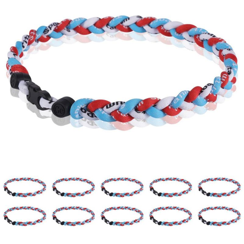 Collar Midtatus 46 cm (12 unidades) en azul claro rojo y blanco