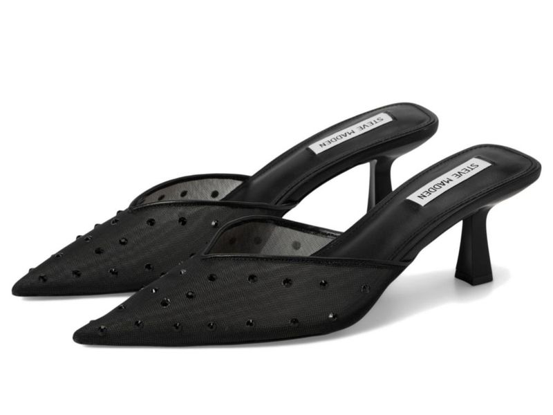Mule Steve Madden negro de malla talla 10