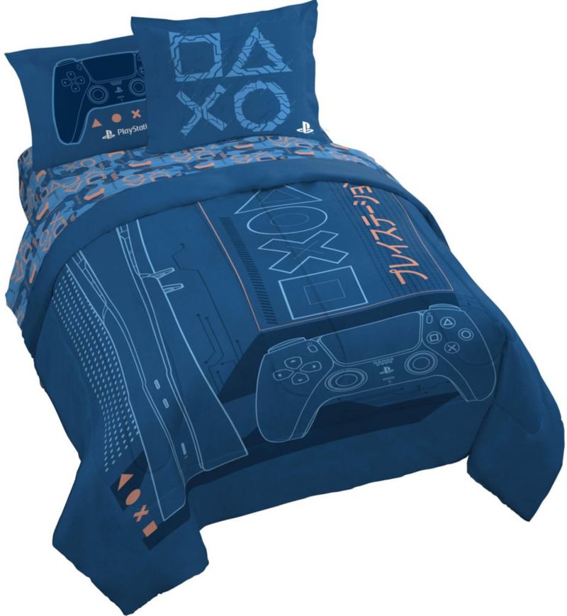 Juego de Cama Queen Jay Franco 7 piezas PlayStation Azul