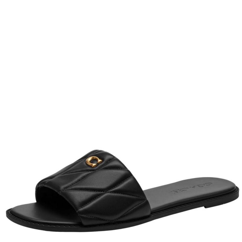 Sandalia Coach Holly de Cuero Acolchado con Tacón de 06 cm