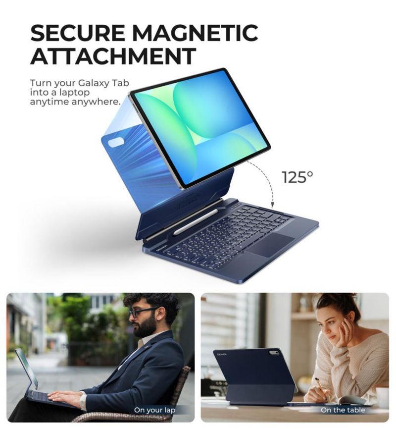 Teclado Dexnor para Samsung Galaxy Tab S10 FE+ de 131" con trackpad