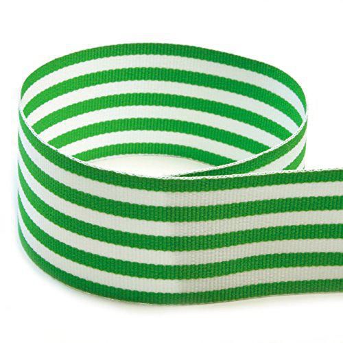 Cinta The Ribbon Factory 38 cm Verde/Blanco 20 yd