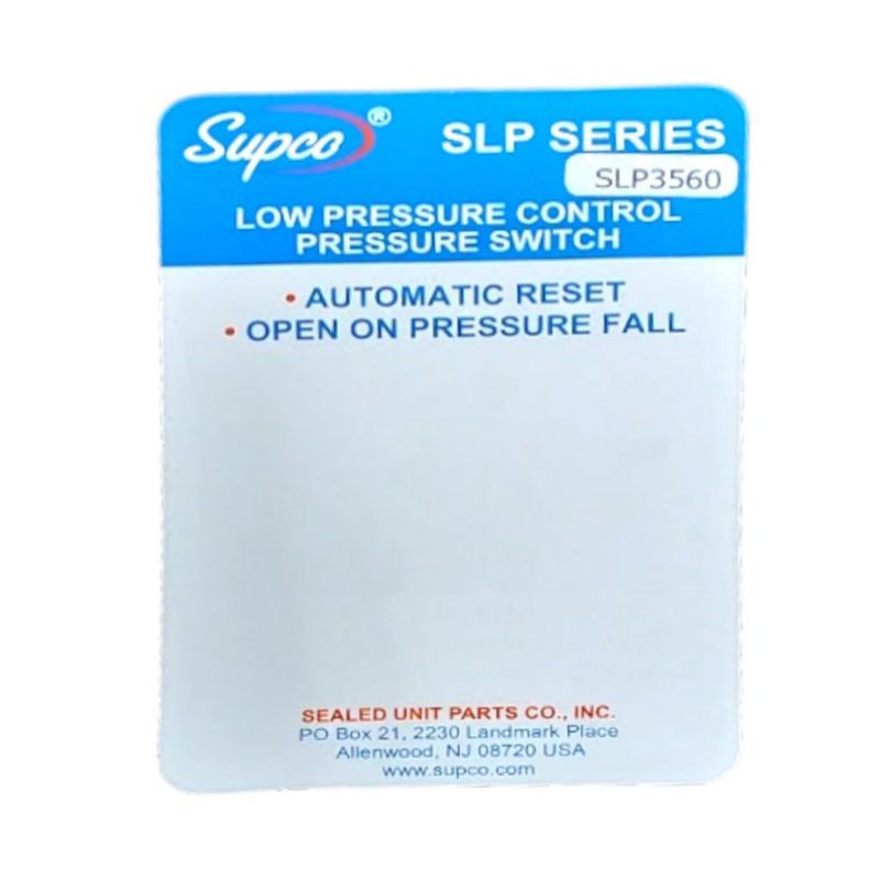 Interruptor de presión Supco 35/60 PSI para HVAC y refrigeración