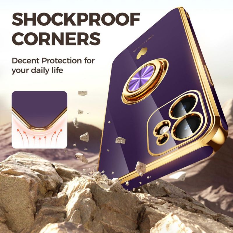Funda Nonional para iPhone 11 púrpura con soporte de anillo giratorio