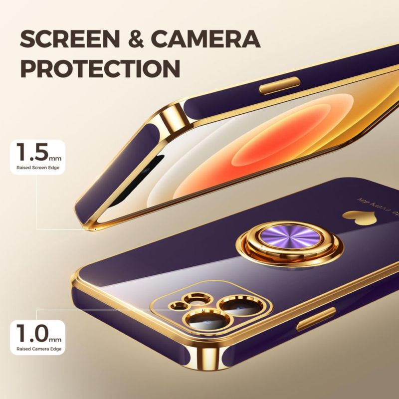 Funda Nonional para iPhone 11 púrpura con soporte de anillo giratorio