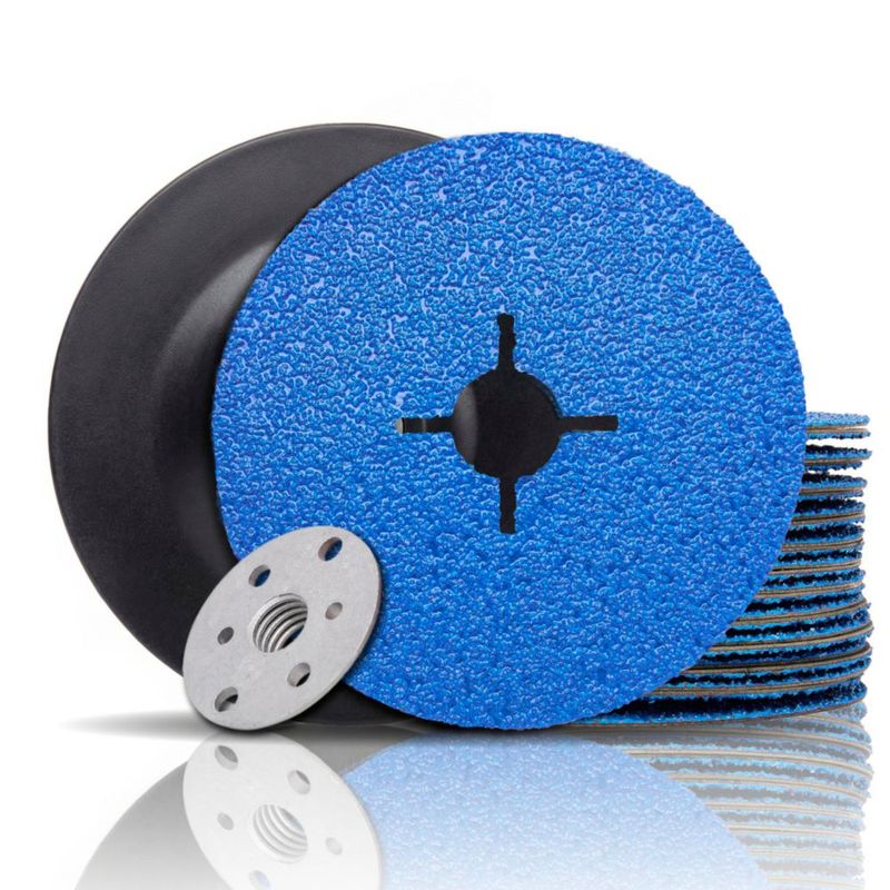 Discos de Lijado y Desbaste Pilim 11 cm 36 grano 25 unidades + base + tuerca