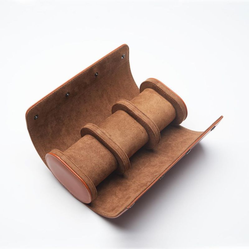 Estuche enrollable de cuero para relojes – 23 × 7 × 10 cm – Genérico