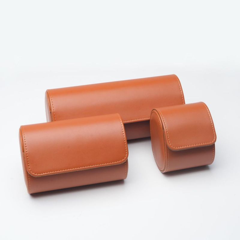 Estuche enrollable de cuero para relojes – 23 × 7 × 10 cm – Genérico