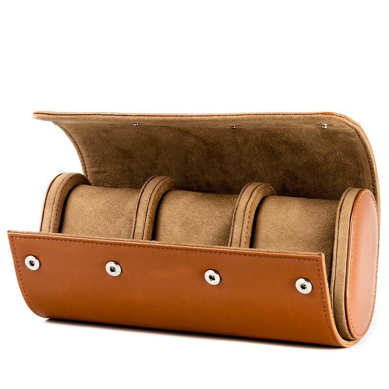 Estuche enrollable de cuero para relojes – 23 × 7 × 10 cm – Genérico
