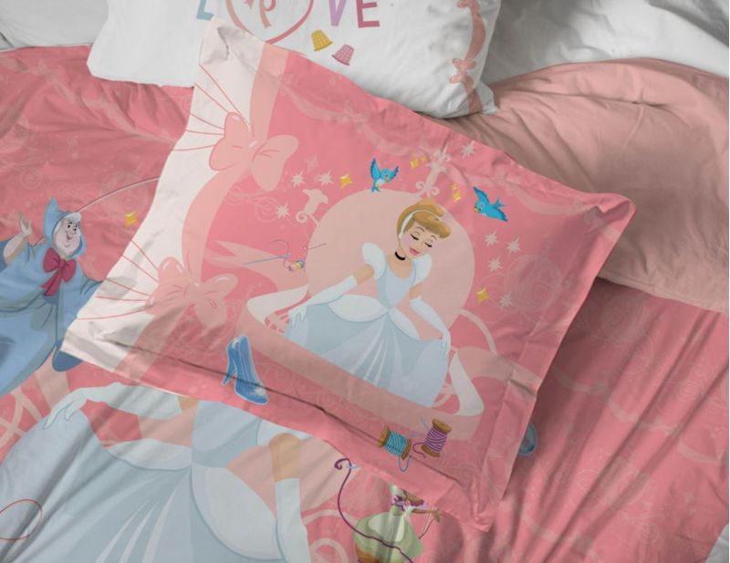 Juego de cama Jay Franco Queen 7 piezas rosa Cenicienta de Disney