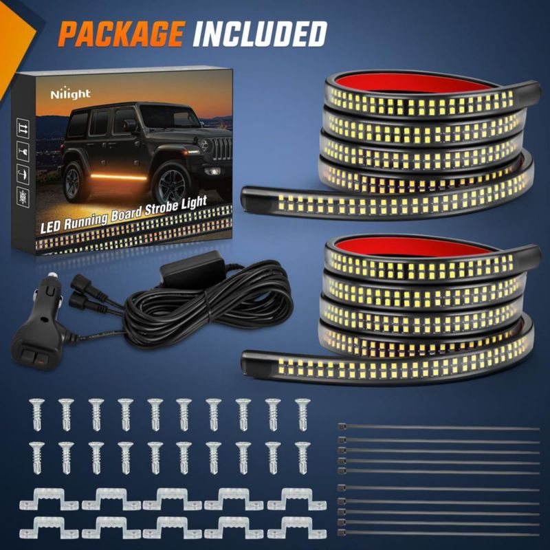 Luces LED Nilight 178 cm Ámbar 2 piezas para camión