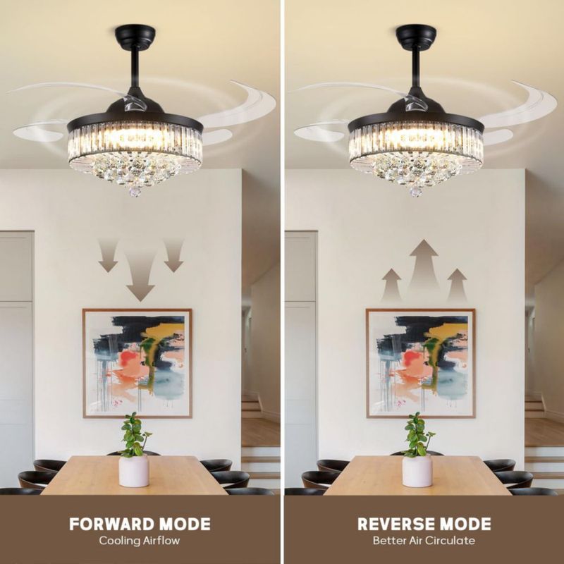 Ventilador de techo MOOONICHE 122 cm con luz retráctil y control remoto