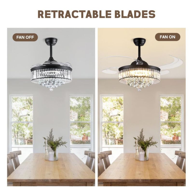 Ventilador de techo MOOONICHE 122 cm con luz retráctil y control remoto