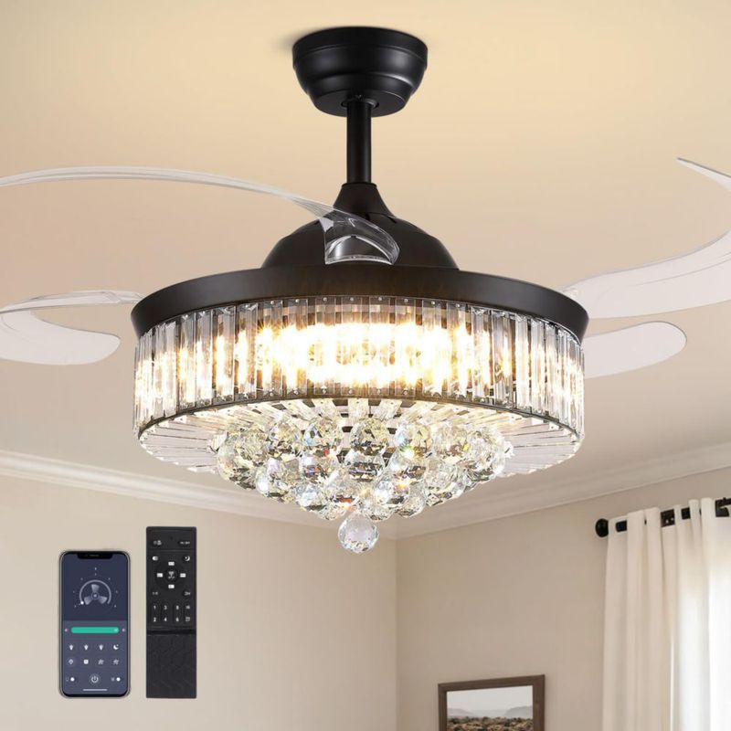 Ventilador de techo MOOONICHE 122 cm con luz retráctil y control remoto