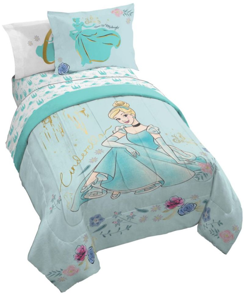 Juego de Cama Jay Franco Twin 5 Piezas Azul Cenicienta