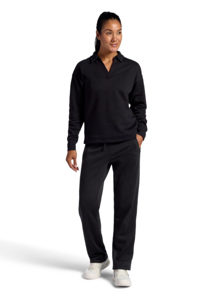 Pantalón HEAD de pierna recta talla media negro forro polar