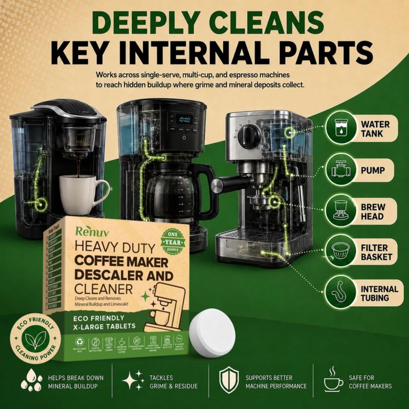 Paquete de Limpiador para Cafeteras Renuv + Limpiador para Lavavajillas