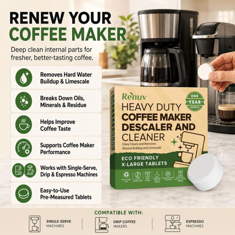Paquete de Limpiador para Cafeteras Renuv + Limpiador para Lavavajillas