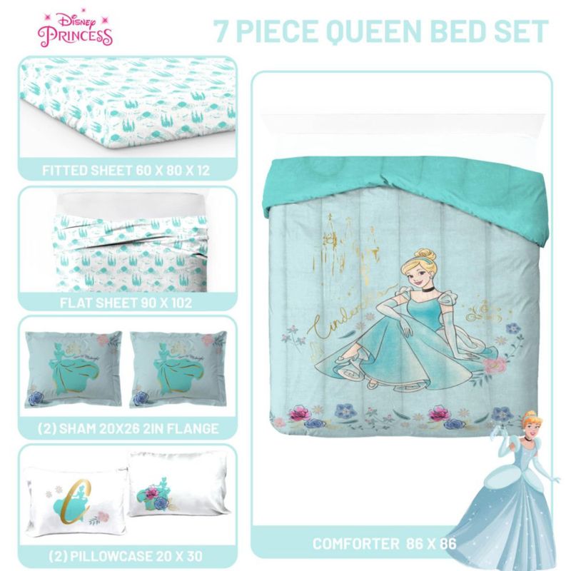 Juego de ropa de cama Jay Franco Queen 218 cm 7 piezas azul