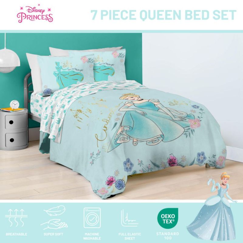 Juego de ropa de cama Jay Franco Queen 218 cm 7 piezas azul