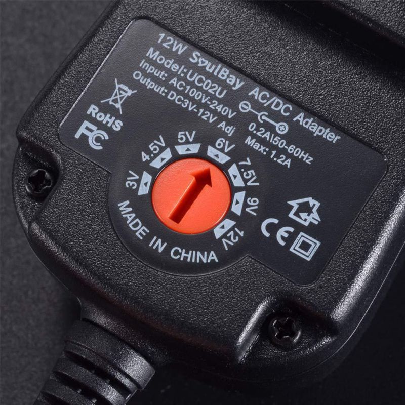 Adaptador de corriente SoulBay 12W 3-12V con 8 puntas universal