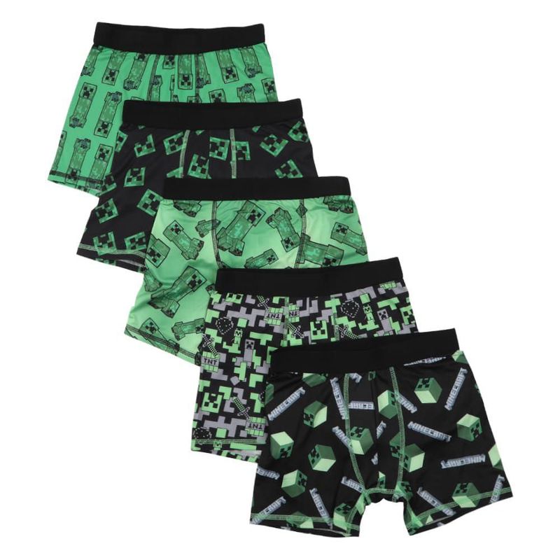Calzoncillos tipo boxer Bioworld talla 6 pack de 5 negro con motivos Minecraft