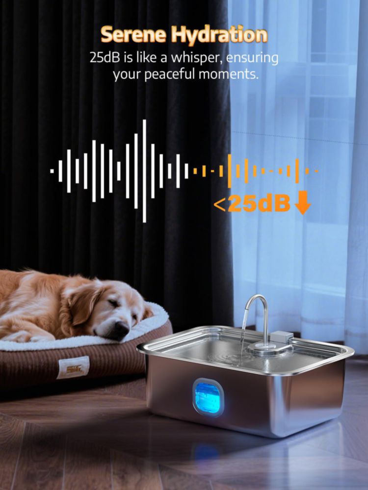 Fuente de Agua para Perros MAILOFY 16L Acero Inoxidable con Filtro de 4 Capas