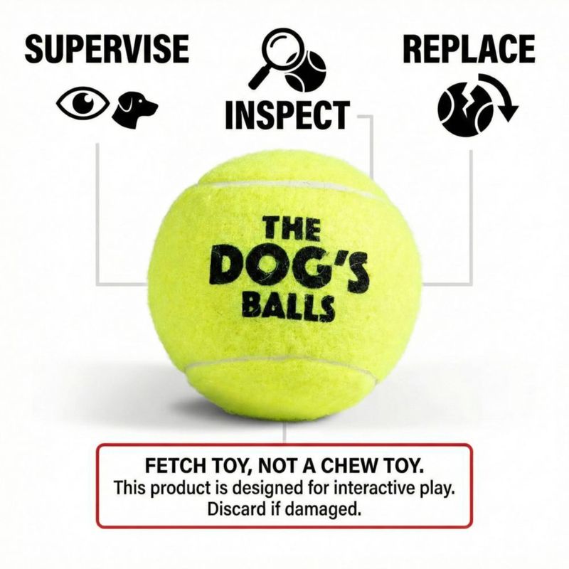 Pelotas de tenis The Dog's Balls 6 cm amarillas - paquete de 12