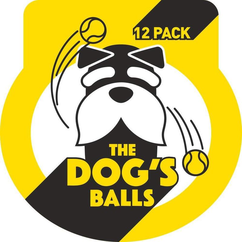 Pelotas de tenis The Dog's Balls 6 cm amarillas - paquete de 12