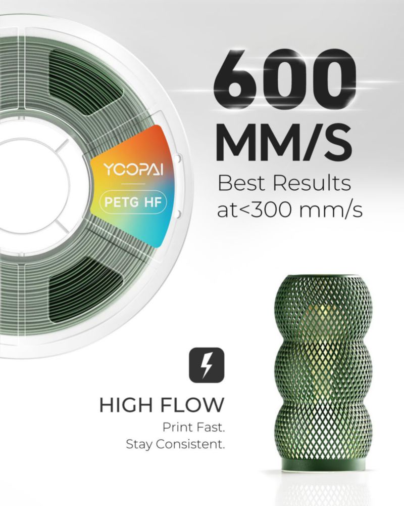 Filamento PETG YOOPAI 175 mm 1 kg Verde Bosque Alta Velocidad