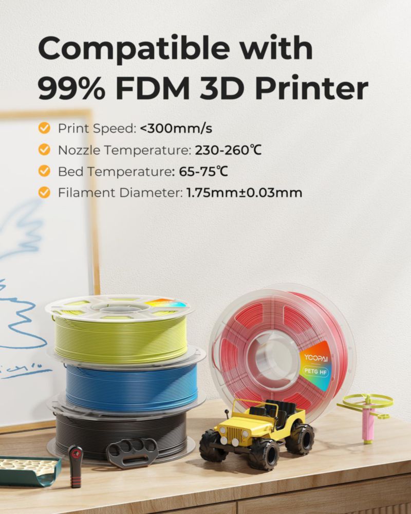 Filamento PETG YOOPAI 175 mm 1 kg Verde Bosque Alta Velocidad